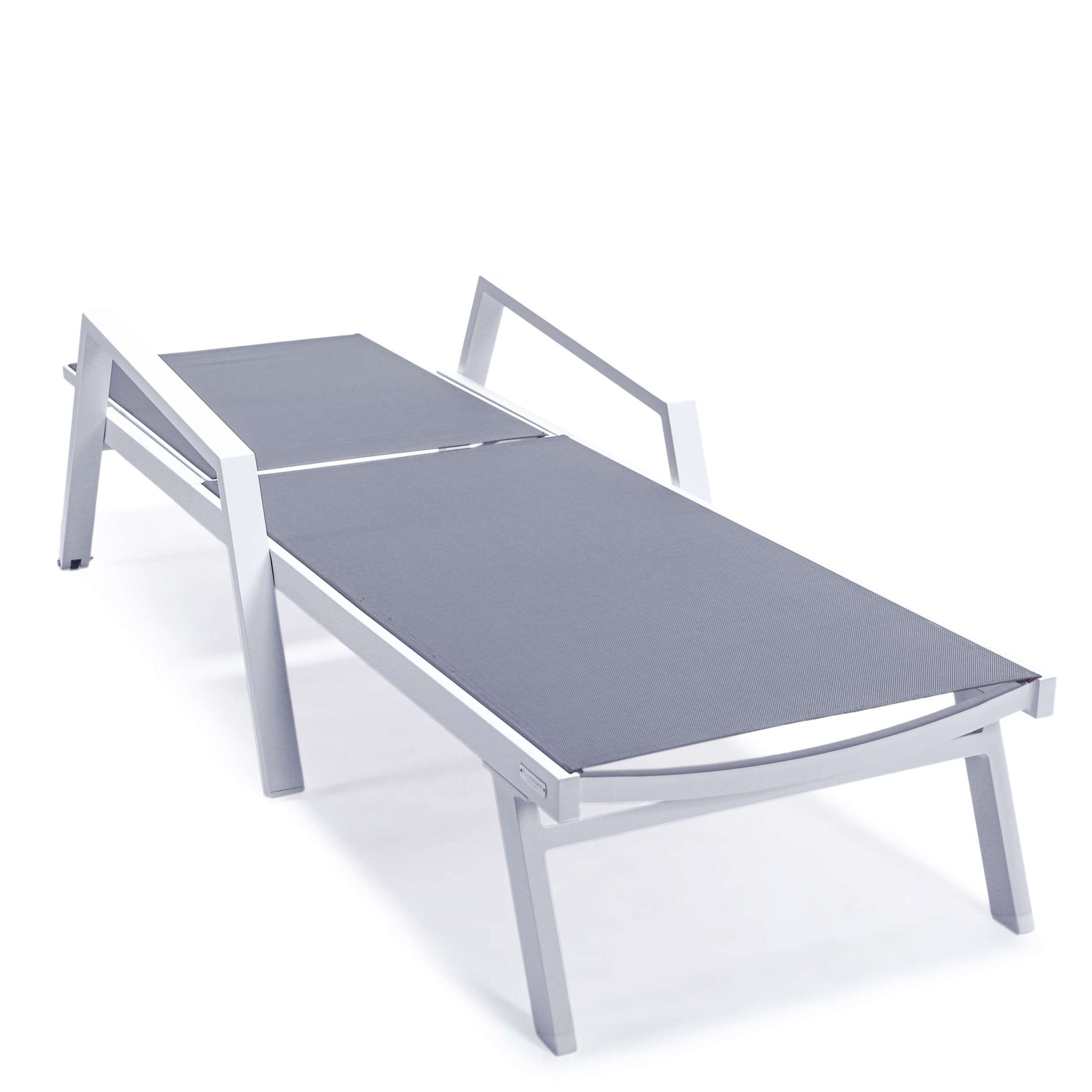 LeisureMod Marlin Modern Aluminum Outdoor Patio Chaise Lounge Chair With Arms Set of 2 - MLAWCF21-77BL2 | Outdoor Chaise Lounges | Modishstore - 49