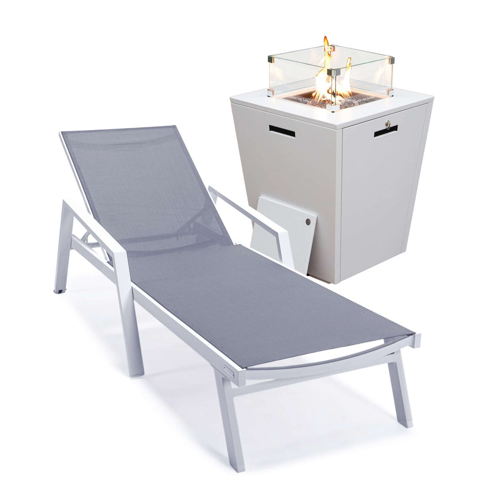 LeisureMod Marlin Modern White Aluminum Outdoor Patio Chaise Lounge Chair - MLAWCF21-77BL | Outdoor Chaise Lounges | Modishstore - 48