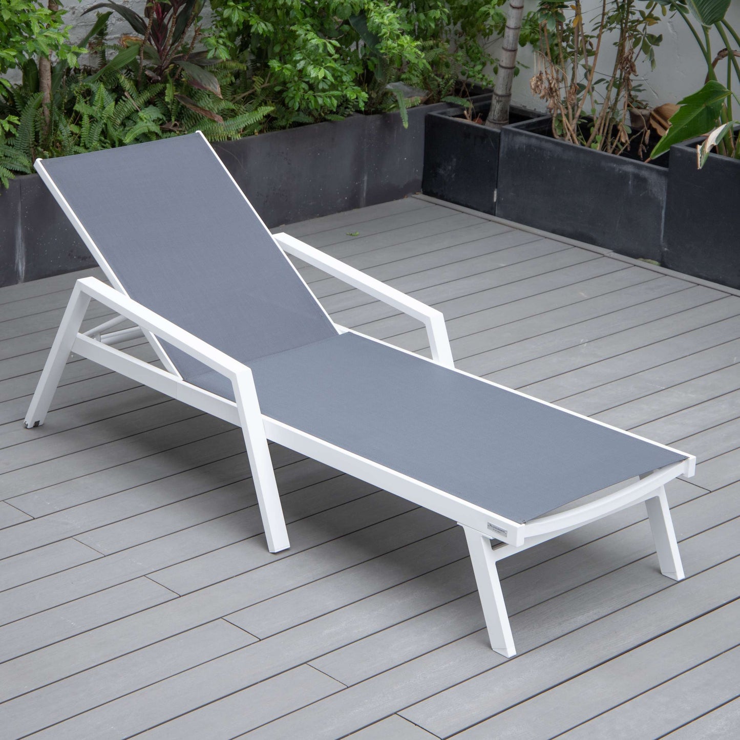 LeisureMod Marlin Modern White Aluminum Outdoor Patio Chaise Lounge Chair - MLAWCF21-77BL | Outdoor Chaise Lounges | Modishstore - 54