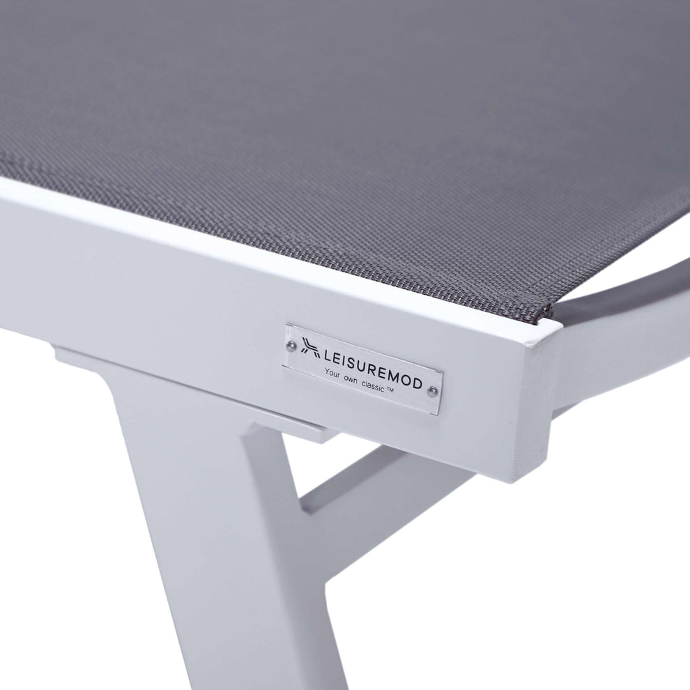 LeisureMod Marlin Modern White Aluminum Outdoor Patio Chaise Lounge Chair - MLAWCF21-77BL | Outdoor Chaise Lounges | Modishstore - 58