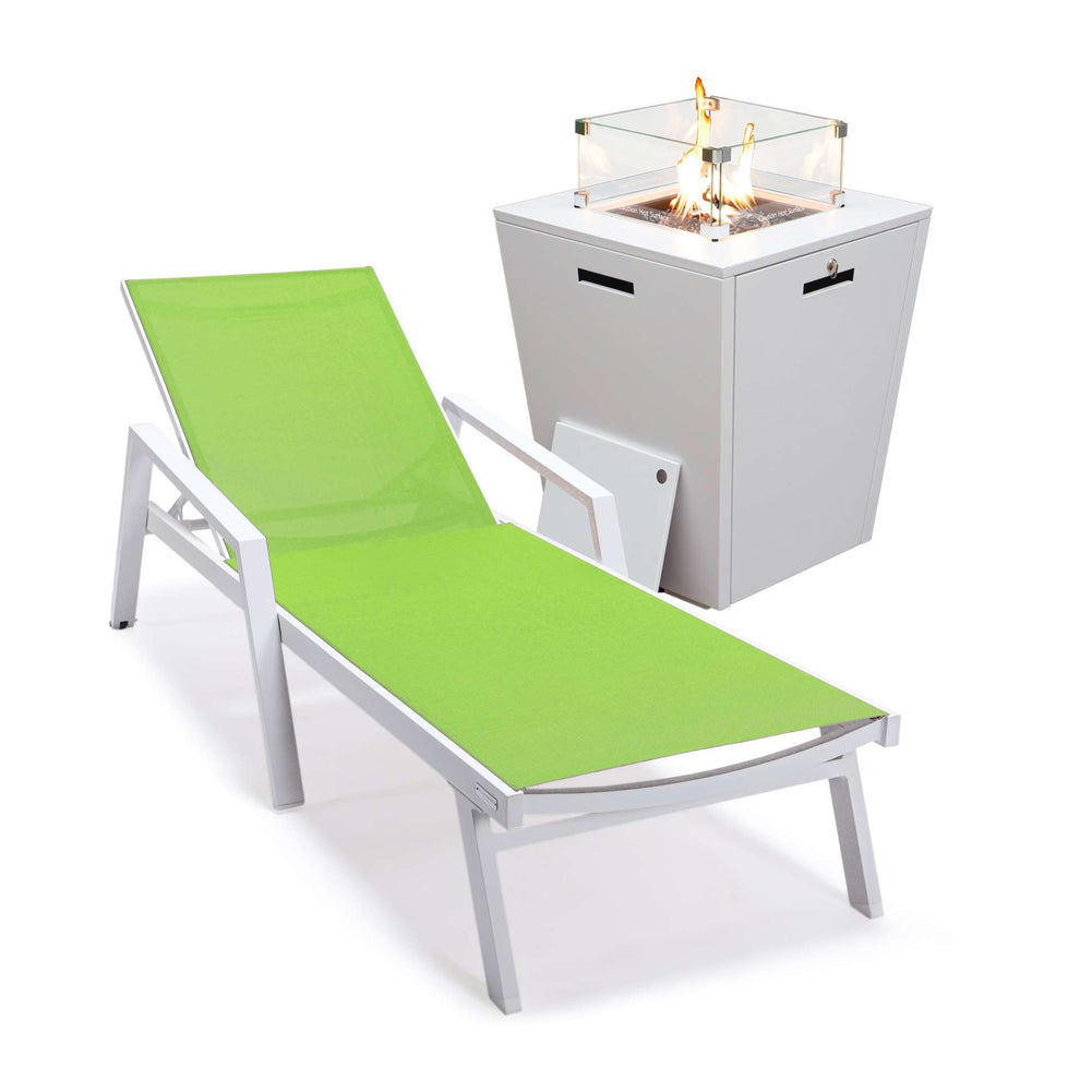 LeisureMod Marlin Modern White Aluminum Outdoor Patio Chaise Lounge Chair - MLAWCF21-77BL | Outdoor Chaise Lounges | Modishstore - 71