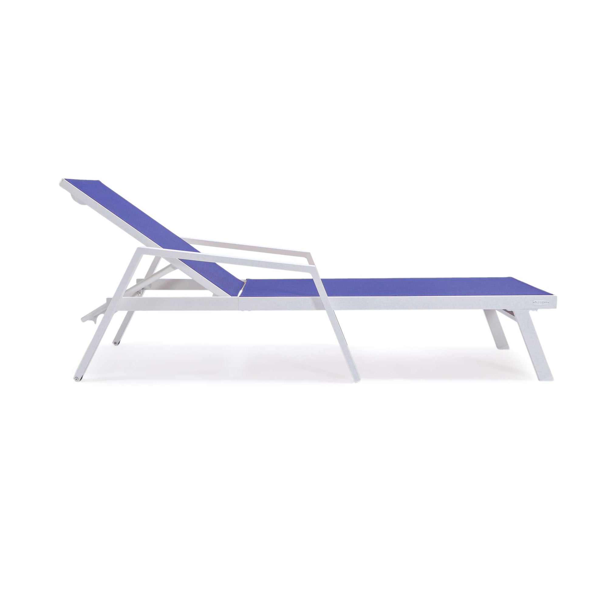 LeisureMod Marlin Modern Aluminum Outdoor Patio Chaise Lounge Chair With Arms Set of 2 - MLAWCF21-77BL2 | Outdoor Chaise Lounges | Modishstore - 120