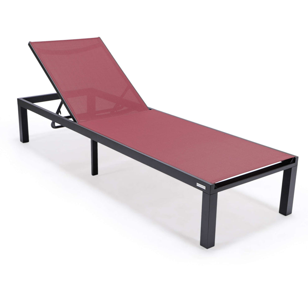 LeisureMod Marlin Patio Chaise Lounge Chair With Black Aluminum Frame, Set of 2 | Outdoor Chaise Lounges | Modishstore - 12