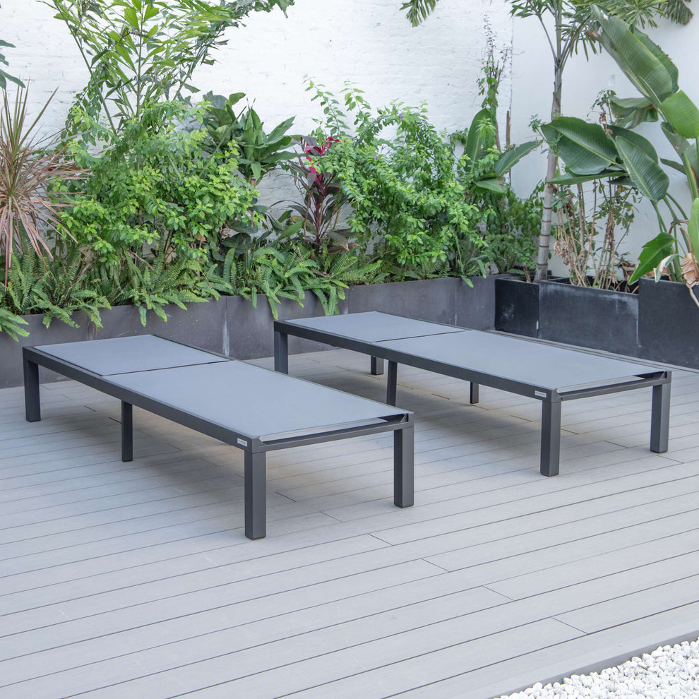 LeisureMod Marlin Patio Chaise Lounge Chair With Black Aluminum Frame, Set of 2 | Outdoor Chaise Lounges | Modishstore - 55