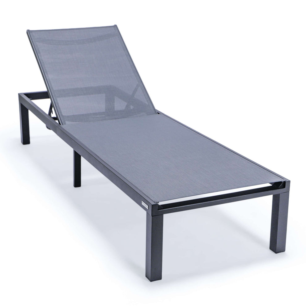 LeisureMod Marlin Patio Chaise Lounge Chair With Black Aluminum Frame, Set of 2 | Outdoor Chaise Lounges | Modishstore - 51