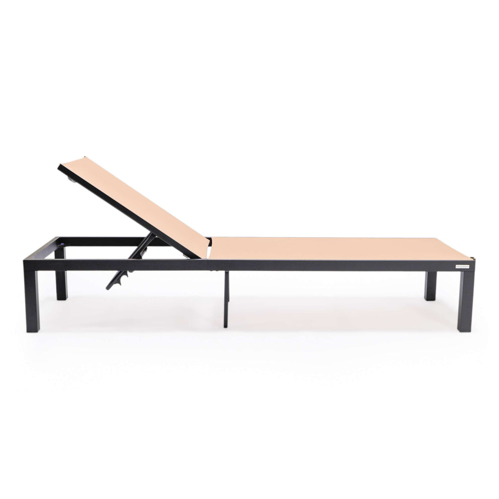LeisureMod Marlin Patio Chaise Lounge Chair With Black Aluminum Frame, Set of 2 | Outdoor Chaise Lounges | Modishstore - 91