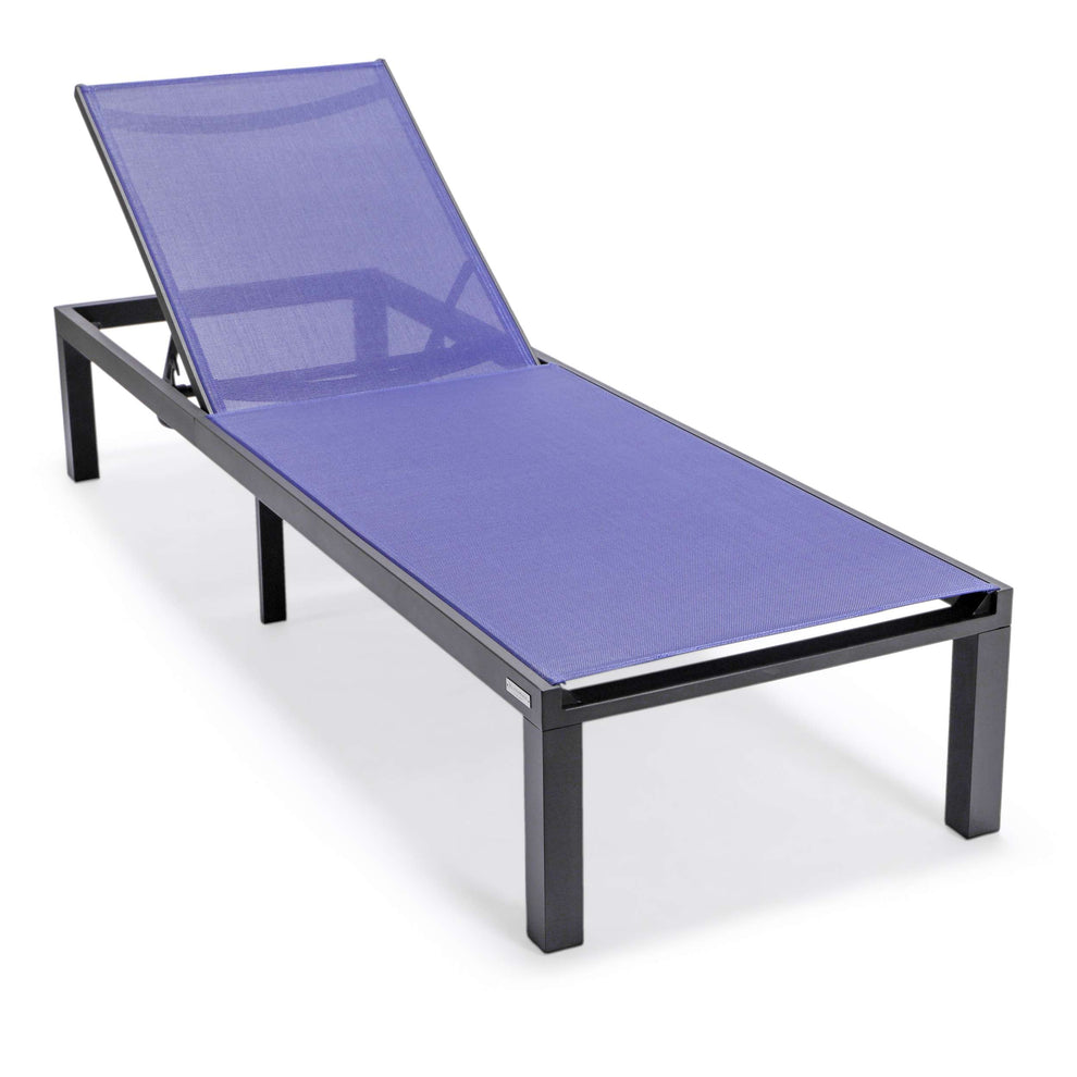 LeisureMod Marlin Patio Chaise Lounge Chair With Black Aluminum Frame, Set of 2 | Outdoor Chaise Lounges | Modishstore - 124