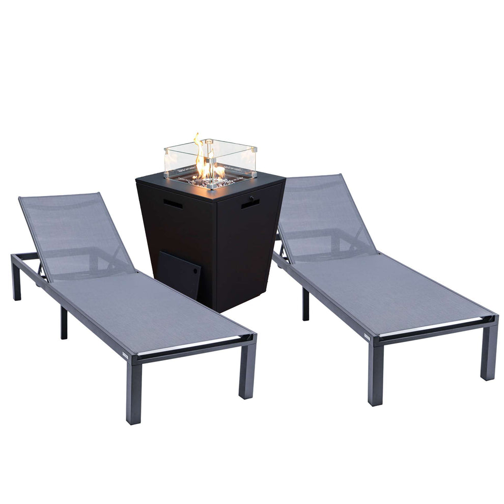 LeisureMod Marlin Patio Chaise Lounge Chair With Black Aluminum Frame, Set of 2 | Outdoor Chaise Lounges | Modishstore - 40