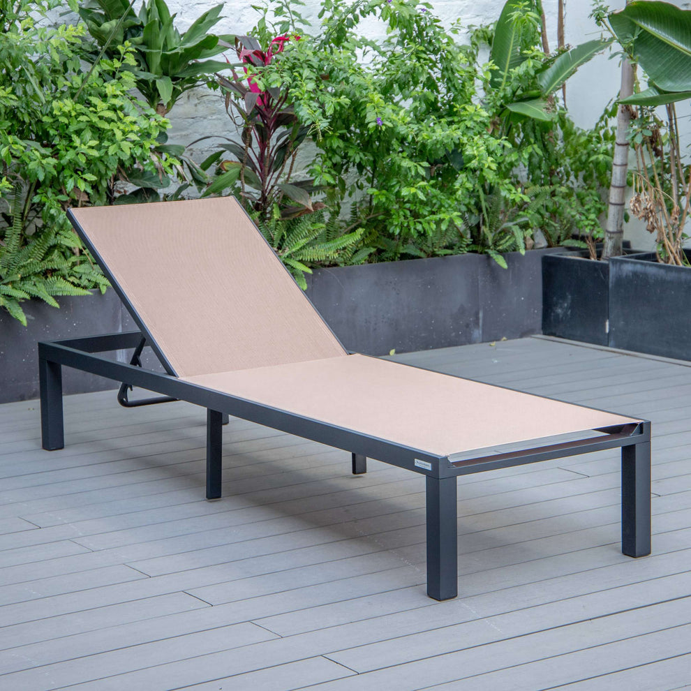 LeisureMod Marlin Patio Chaise Lounge Chair With Black Aluminum Frame, Set of 2 | Outdoor Chaise Lounges | Modishstore - 80