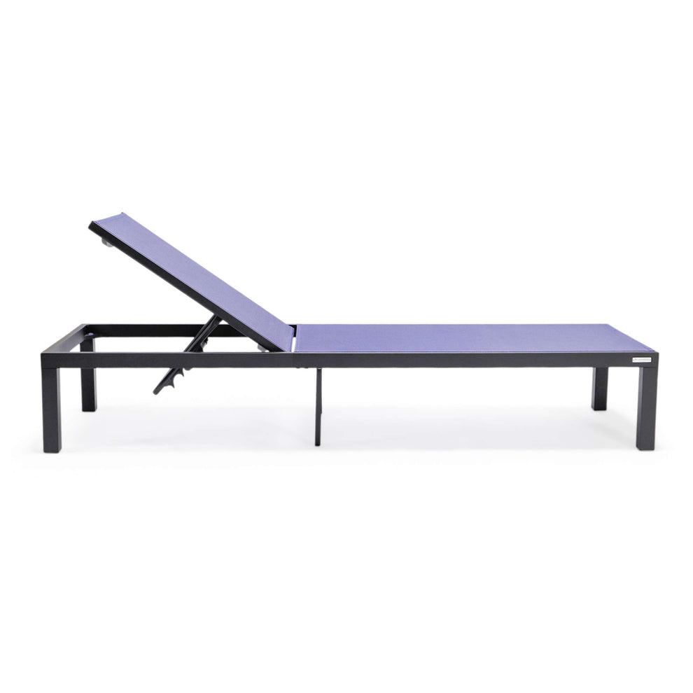 LeisureMod Marlin Patio Chaise Lounge Chair With Black Aluminum Frame, Set of 2 | Outdoor Chaise Lounges | Modishstore - 121
