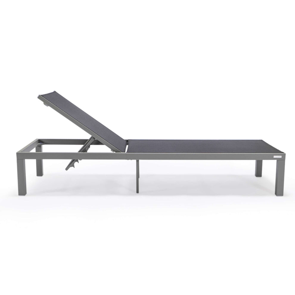 LeisureMod Marlin Patio Chaise Lounge Chair With Grey Aluminum Frame, Set of 2 | Outdoor Chaise Lounges | Modishstore - 12