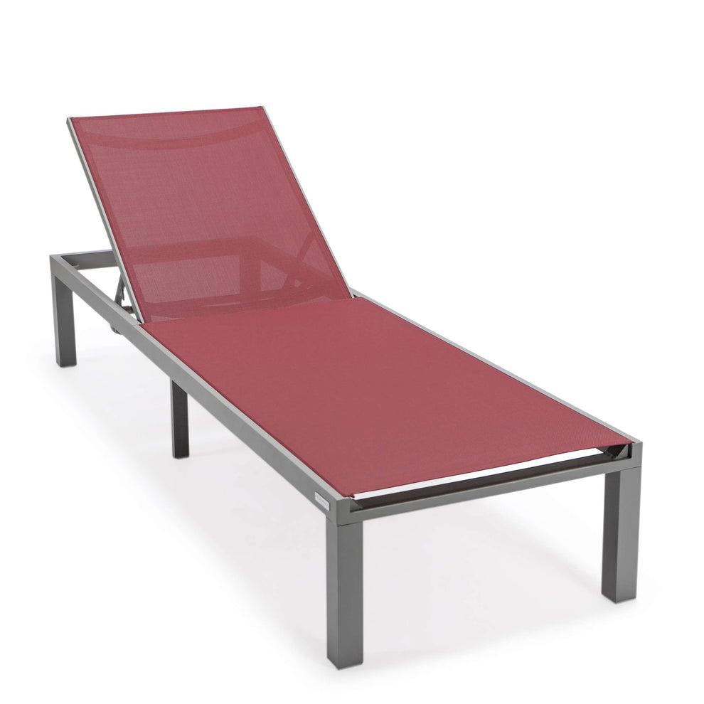 LeisureMod Marlin Patio Chaise Lounge Chair With Grey Aluminum Frame, Set of 2 | Outdoor Chaise Lounges | Modishstore - 46