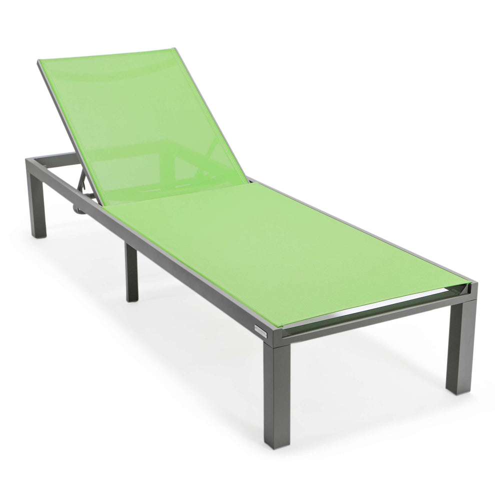 LeisureMod Marlin Patio Chaise Lounge Chair With Grey Aluminum Frame, Set of 2 | Outdoor Chaise Lounges | Modishstore - 94