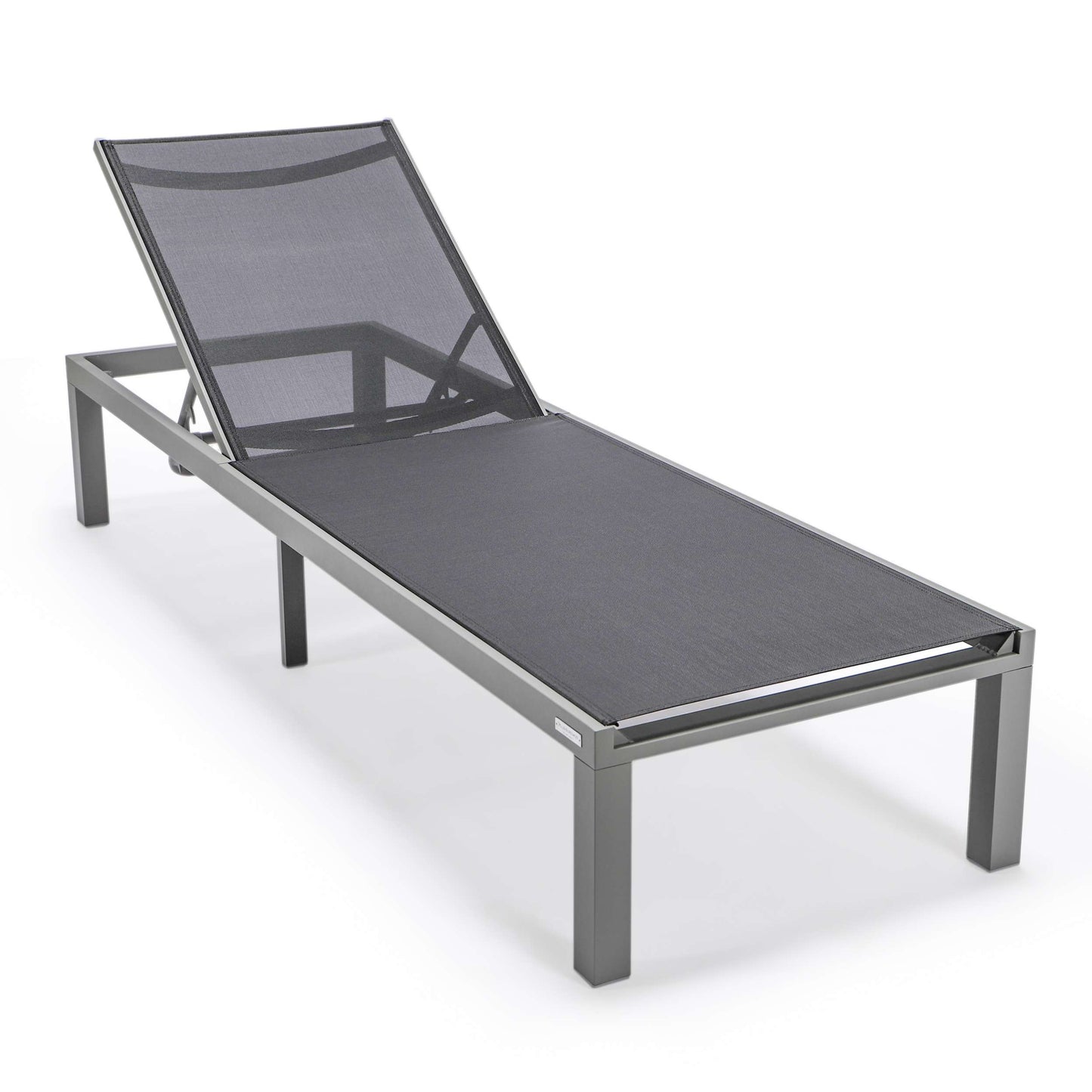 LeisureMod Marlin Patio Chaise Lounge Chair With Grey Aluminum Frame, Set of 2 | Outdoor Chaise Lounges | Modishstore - 9
