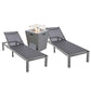 LeisureMod Marlin Patio Chaise Lounge Chair With Grey Aluminum Frame, Set of 2 | Outdoor Chaise Lounges | Modishstore - 3