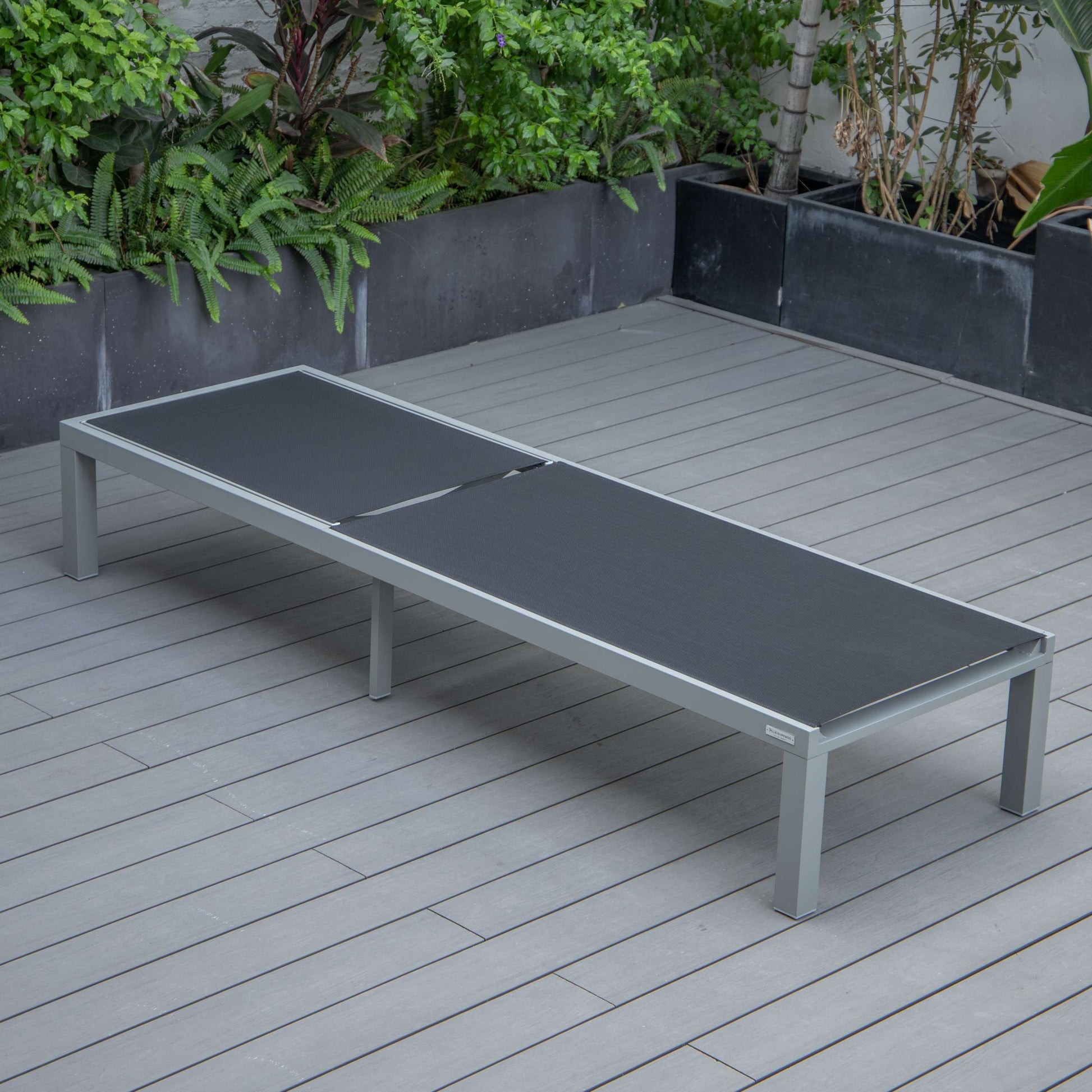 LeisureMod Marlin Modern Grey Aluminum Outdoor Patio Chaise Lounge Chair - MLGRCF21-77BL | Outdoor Chaise Lounges | Modishstore - 9