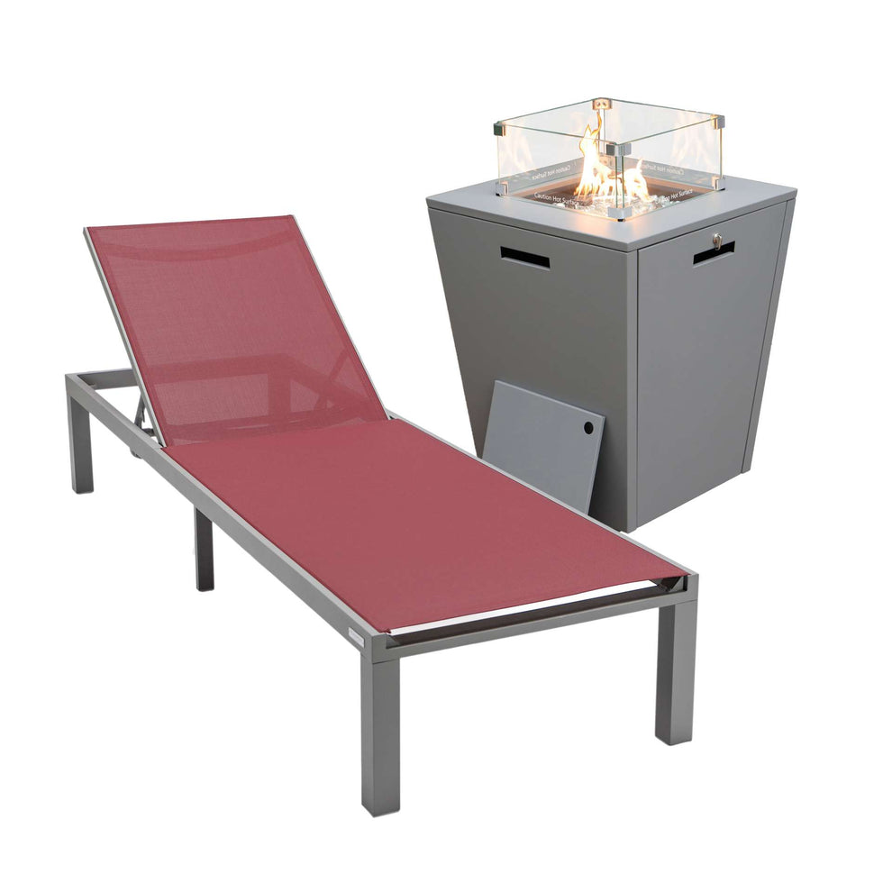 LeisureMod Marlin Modern Grey Aluminum Outdoor Patio Chaise Lounge Chair - MLGRCF21-77BL | Outdoor Chaise Lounges | Modishstore - 25