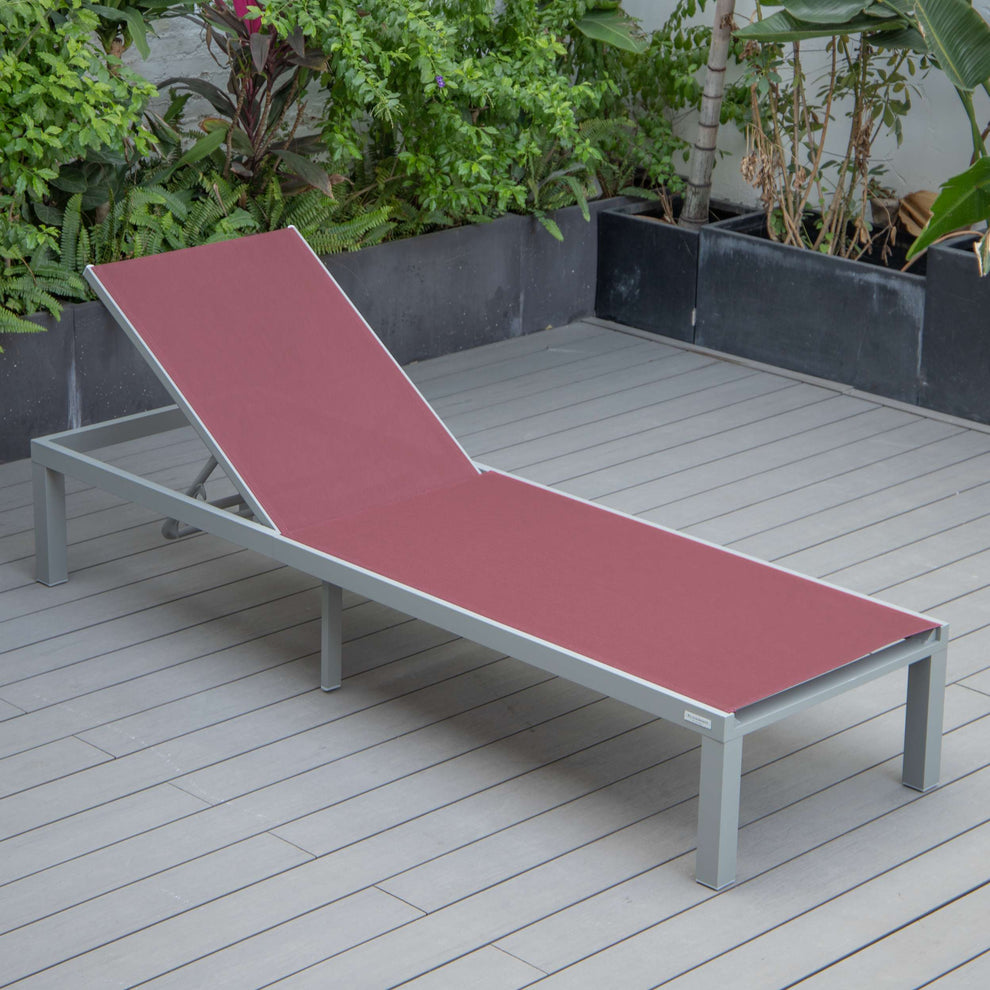 LeisureMod Marlin Modern Grey Aluminum Outdoor Patio Chaise Lounge Chair - MLGRCF21-77BL | Outdoor Chaise Lounges | Modishstore - 31