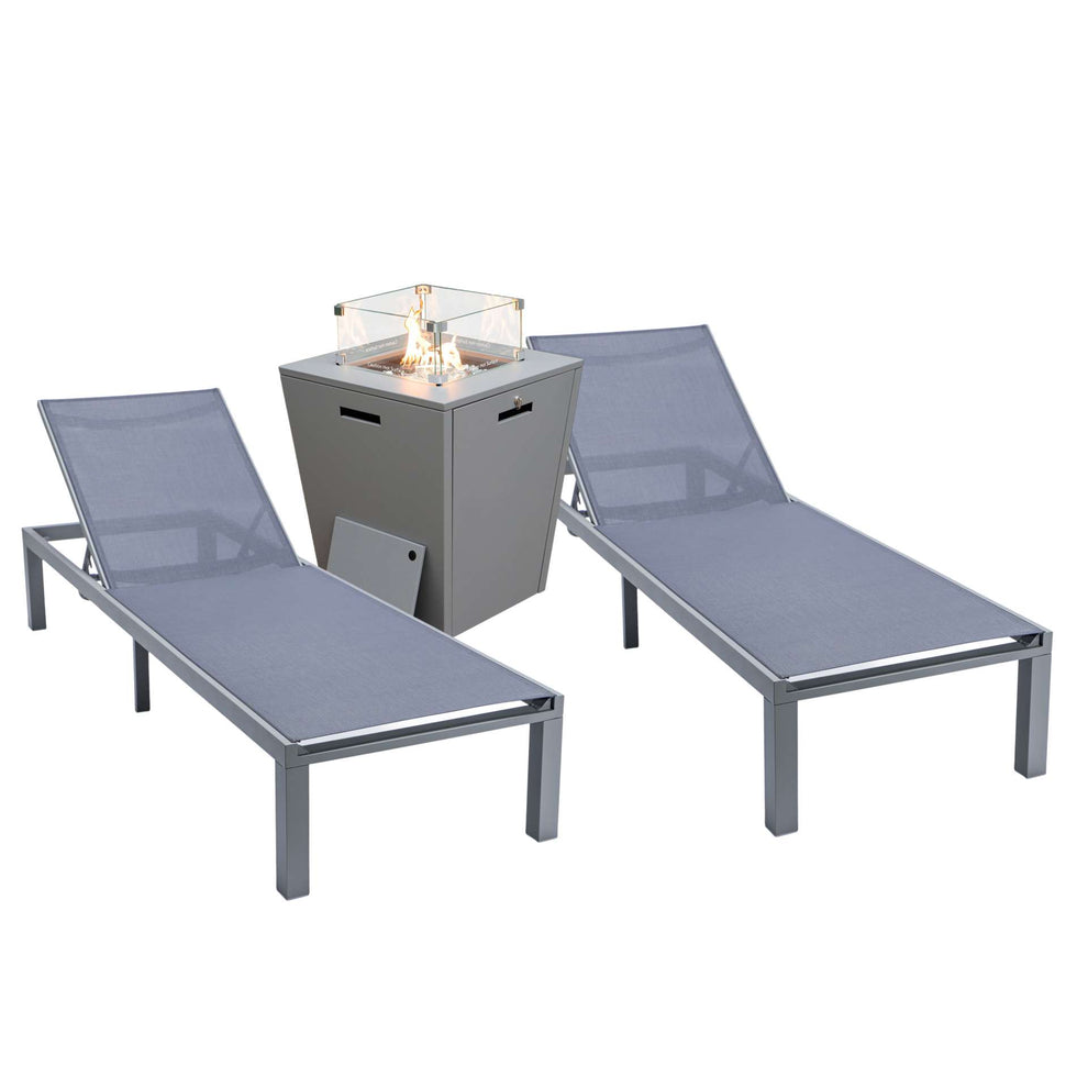 LeisureMod Marlin Modern Aluminum Outdoor Patio Chaise Lounge Chair Set of 2 - MLGRCF21-77BL2 | Outdoor Chaise Lounges | Modishstore - 45