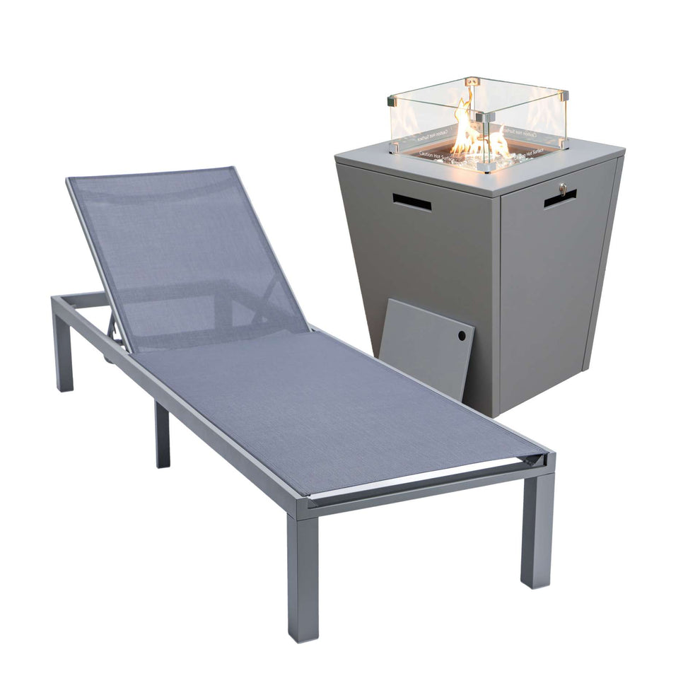 LeisureMod Marlin Modern Grey Aluminum Outdoor Patio Chaise Lounge Chair - MLGRCF21-77BL | Outdoor Chaise Lounges | Modishstore - 48