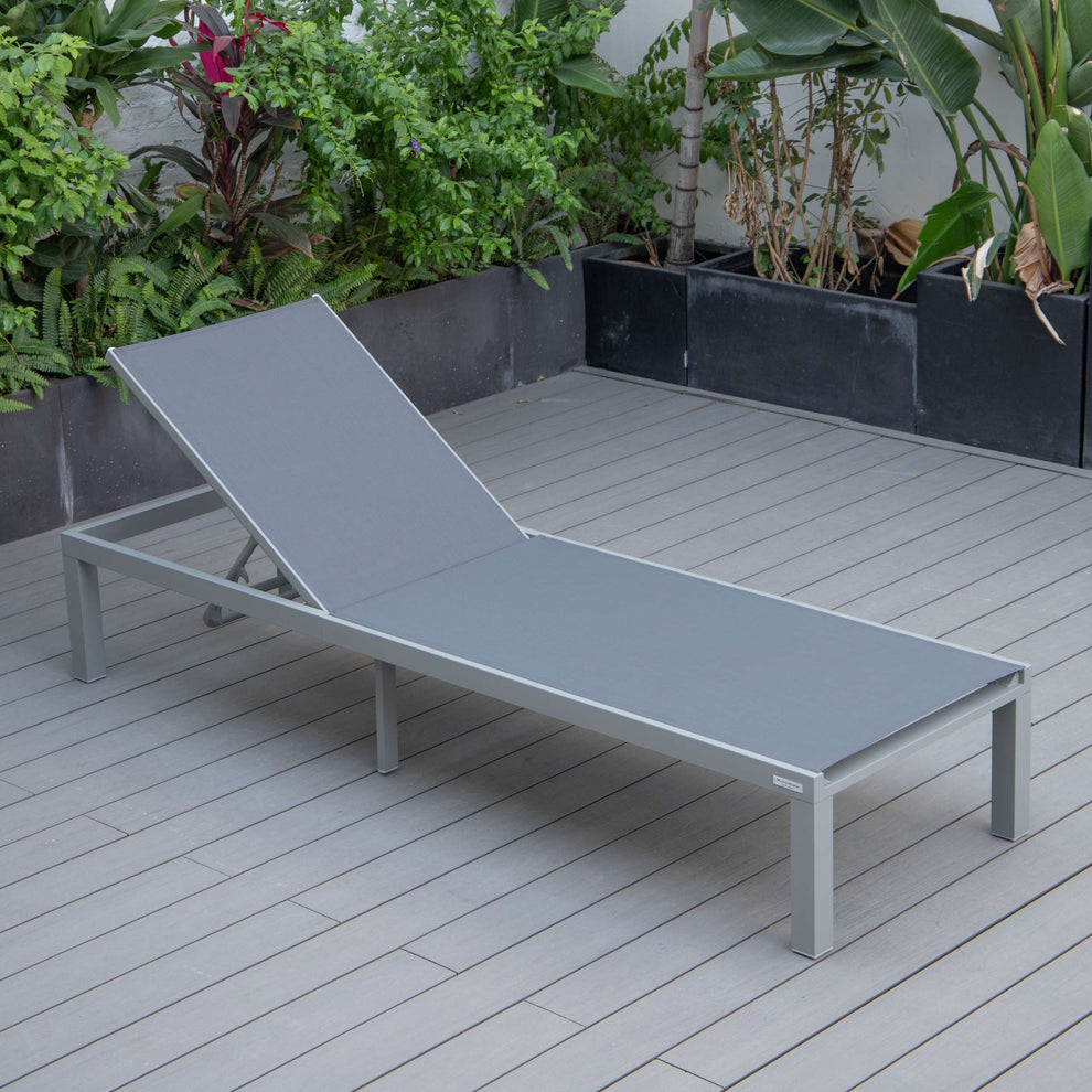 LeisureMod Marlin Modern Grey Aluminum Outdoor Patio Chaise Lounge Chair - MLGRCF21-77BL | Outdoor Chaise Lounges | Modishstore - 54