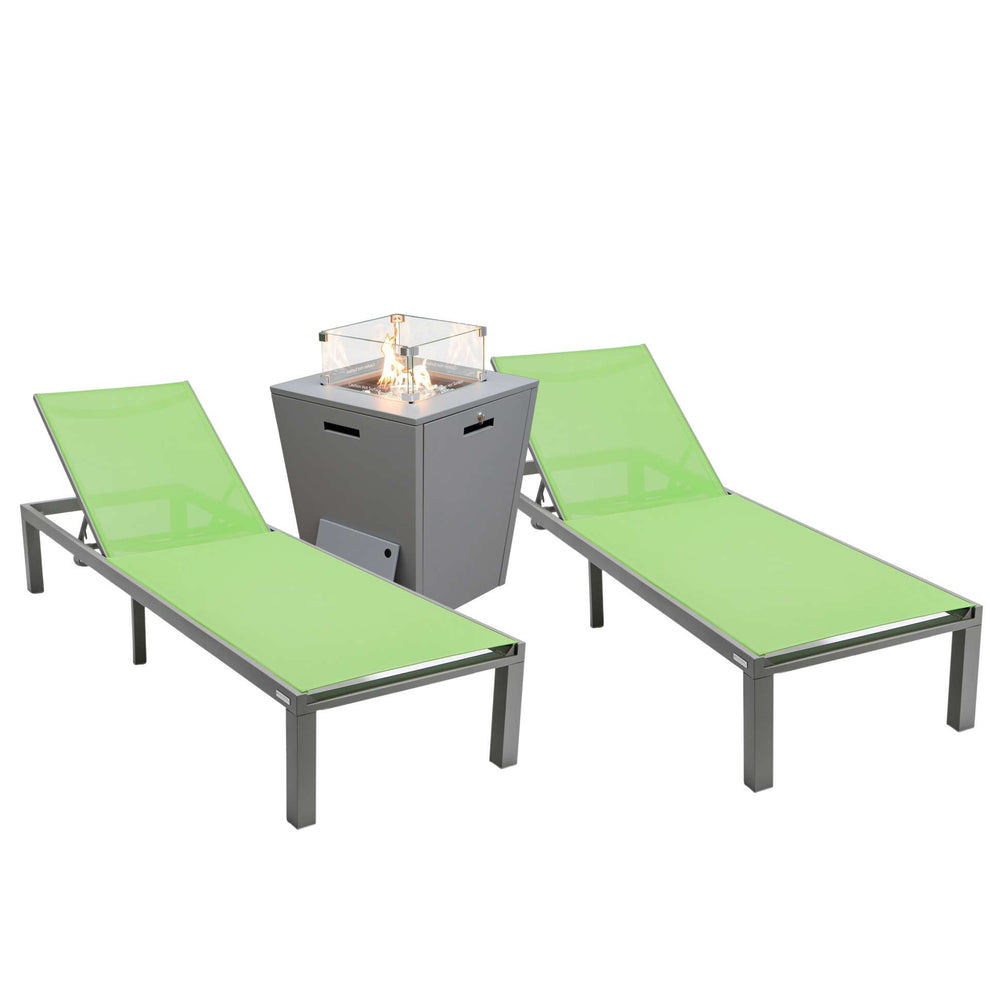 LeisureMod Marlin Patio Chaise Lounge Chair With Grey Aluminum Frame, Set of 2 | Outdoor Chaise Lounges | Modishstore - 74