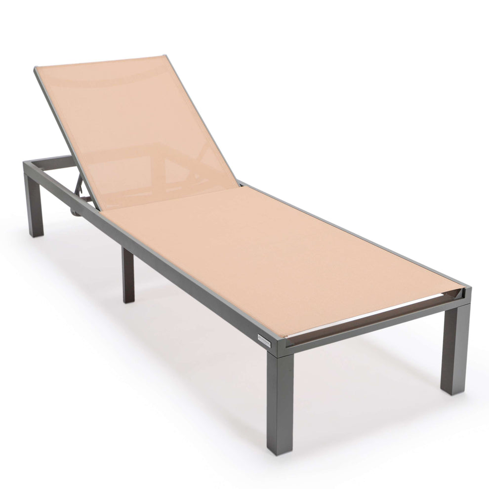 LeisureMod Marlin Patio Chaise Lounge Chair With Grey Aluminum Frame, Set of 2 | Outdoor Chaise Lounges | Modishstore - 124