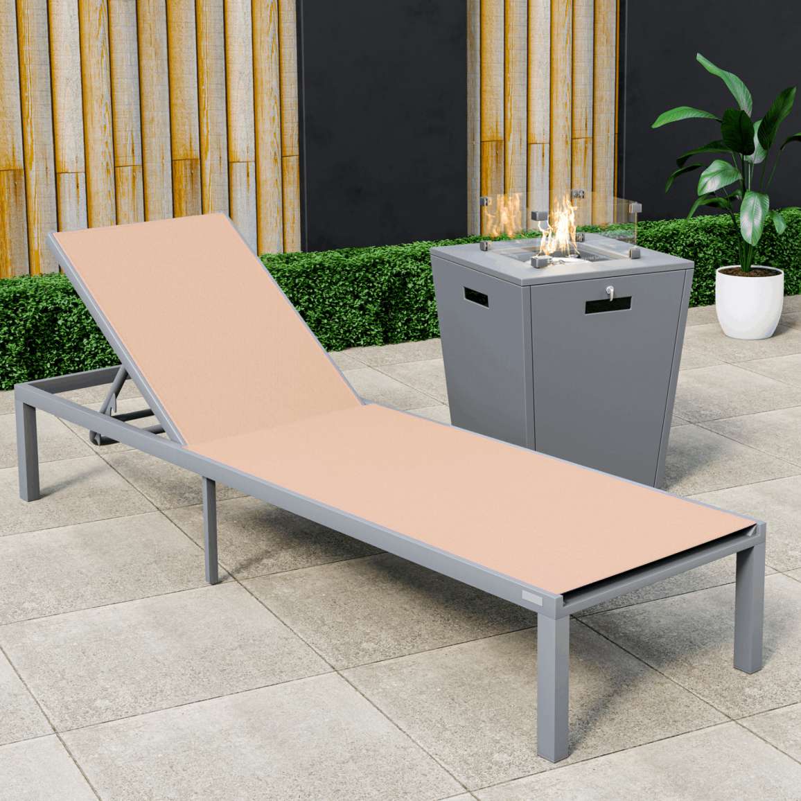 LeisureMod Marlin Modern Grey Aluminum Outdoor Patio Chaise Lounge Chair - MLGRCF21-77BL | Outdoor Chaise Lounges | Modishstore - 93