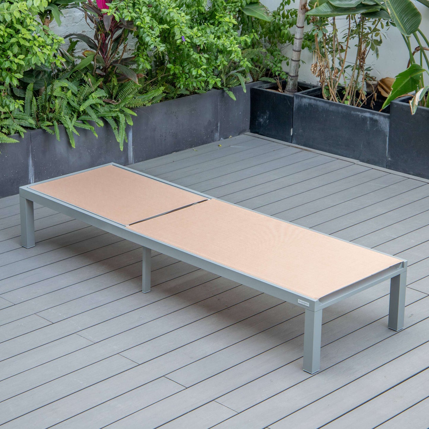 LeisureMod Marlin Modern Grey Aluminum Outdoor Patio Chaise Lounge Chair - MLGRCF21-77BL | Outdoor Chaise Lounges | Modishstore - 97