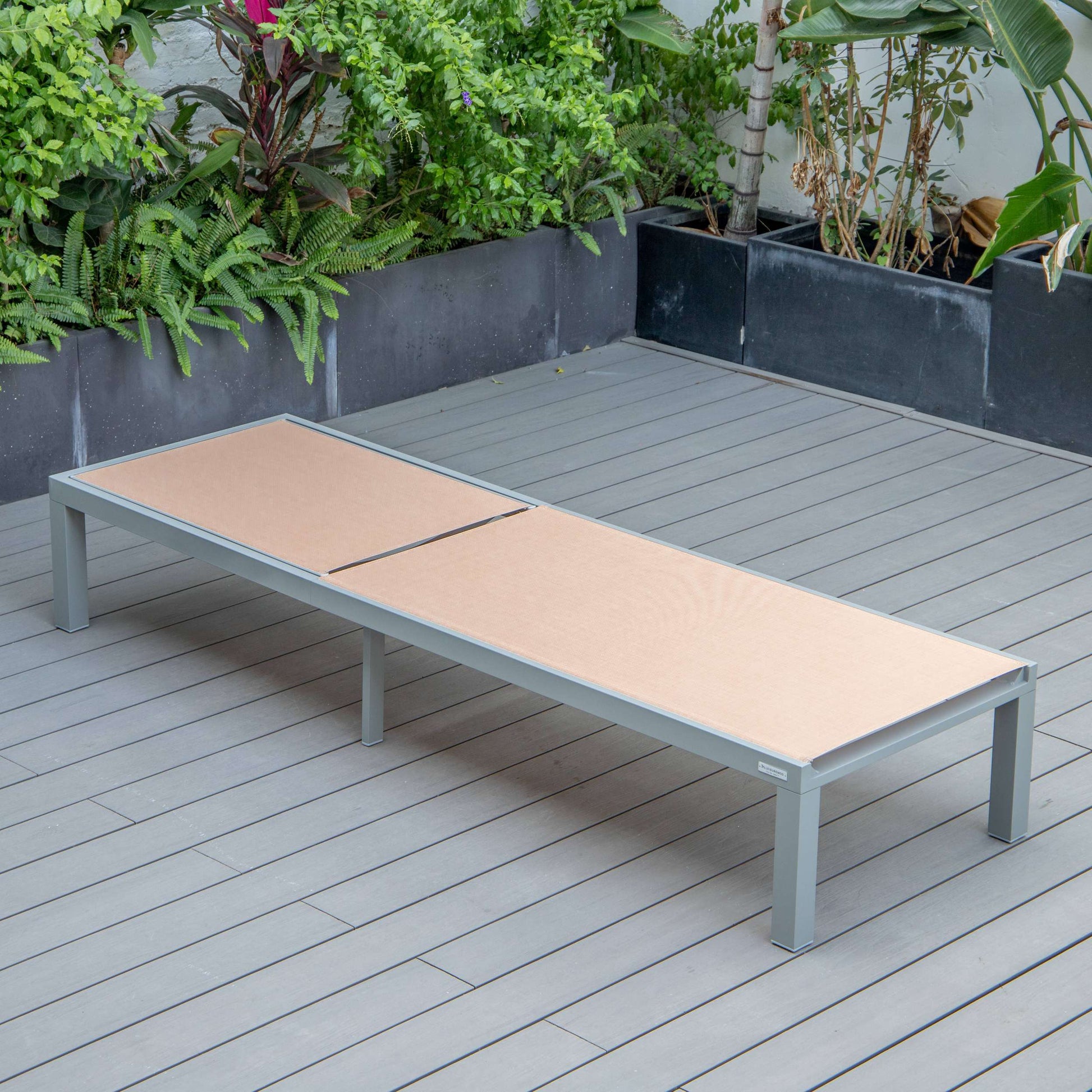 LeisureMod Marlin Modern Grey Aluminum Outdoor Patio Chaise Lounge Chair - MLGRCF21-77BL | Outdoor Chaise Lounges | Modishstore - 97