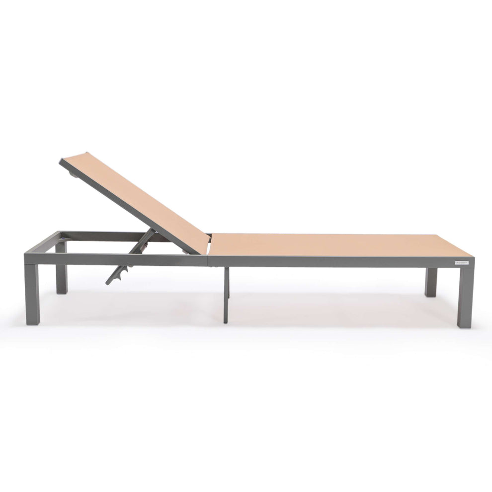 LeisureMod Marlin Modern Grey Aluminum Outdoor Patio Chaise Lounge Chair - MLGRCF21-77BL | Outdoor Chaise Lounges | Modishstore - 100