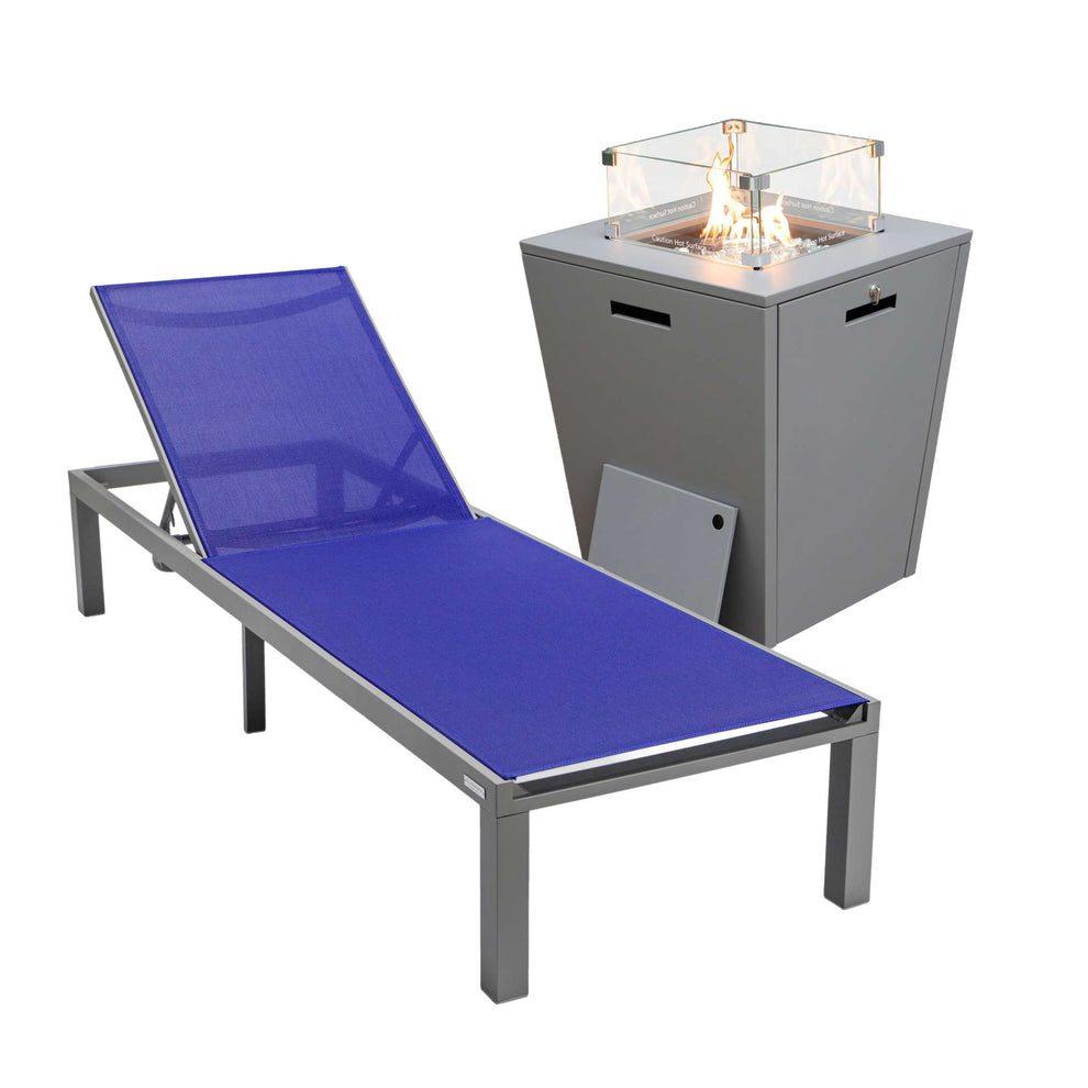 LeisureMod Marlin Modern Grey Aluminum Outdoor Patio Chaise Lounge Chair - MLGRCF21-77BL | Outdoor Chaise Lounges | Modishstore - 117