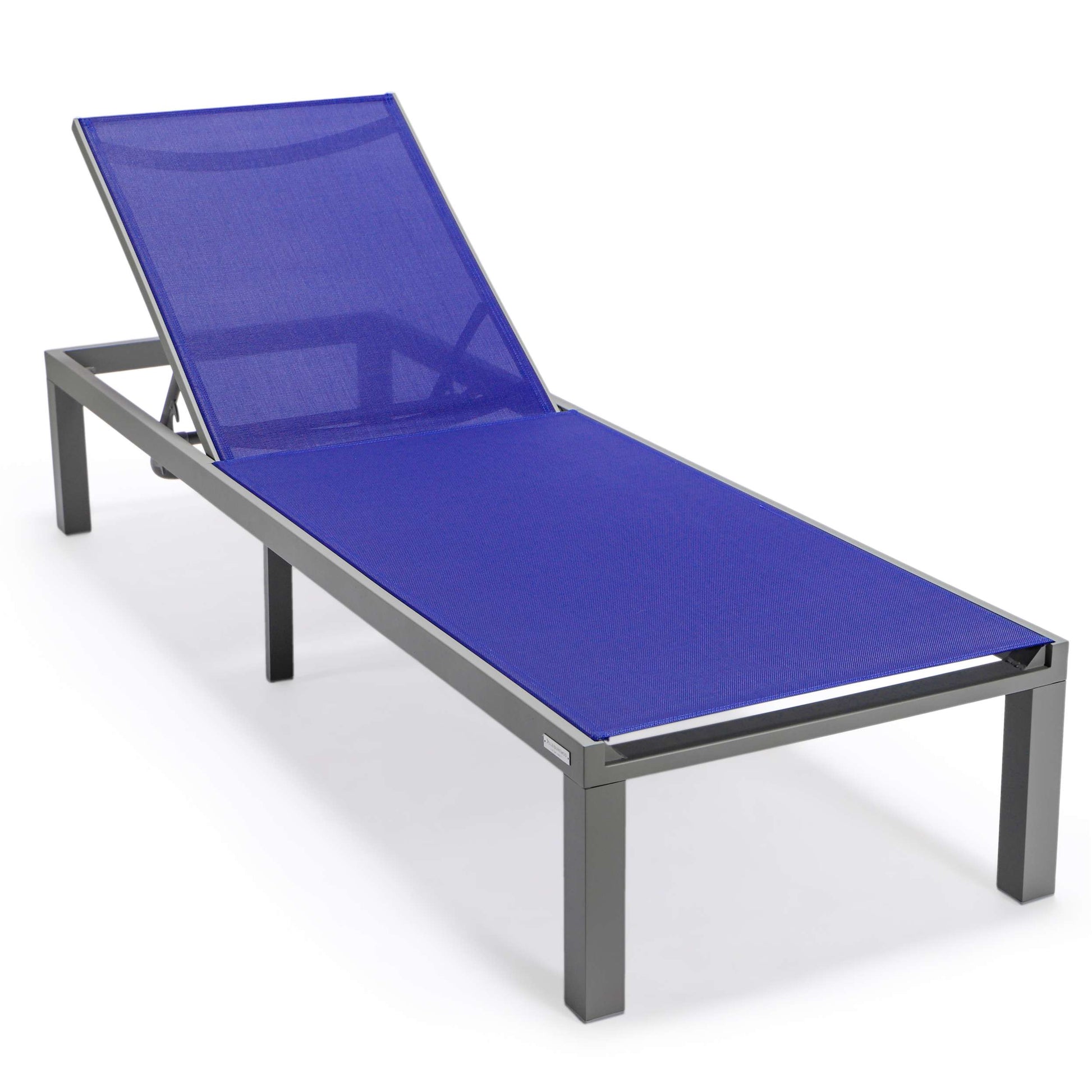 LeisureMod Marlin Modern Grey Aluminum Outdoor Patio Chaise Lounge Chair - MLGRCF21-77BL | Outdoor Chaise Lounges | Modishstore - 125