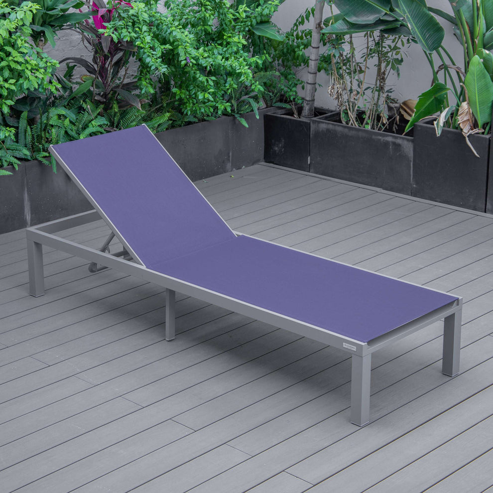 LeisureMod Marlin Modern Grey Aluminum Outdoor Patio Chaise Lounge Chair - MLGRCF21-77BL | Outdoor Chaise Lounges | Modishstore - 119