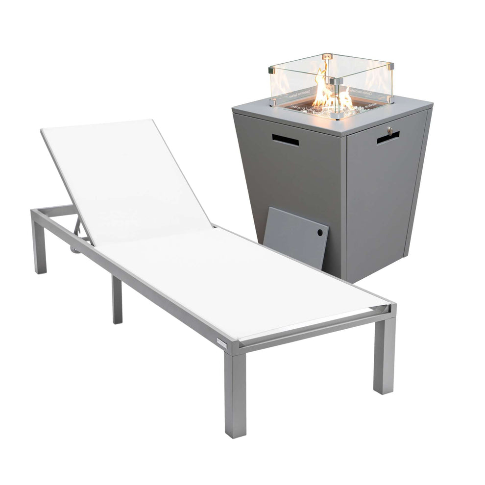 LeisureMod Marlin Modern Grey Aluminum Outdoor Patio Chaise Lounge Chair - MLGRCF21-77BL | Outdoor Chaise Lounges | Modishstore - 140