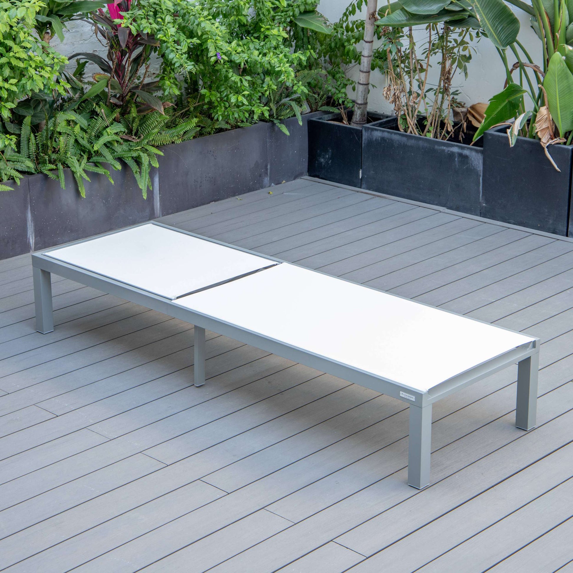 LeisureMod Marlin Modern Grey Aluminum Outdoor Patio Chaise Lounge Chair - MLGRCF21-77BL | Outdoor Chaise Lounges | Modishstore - 142