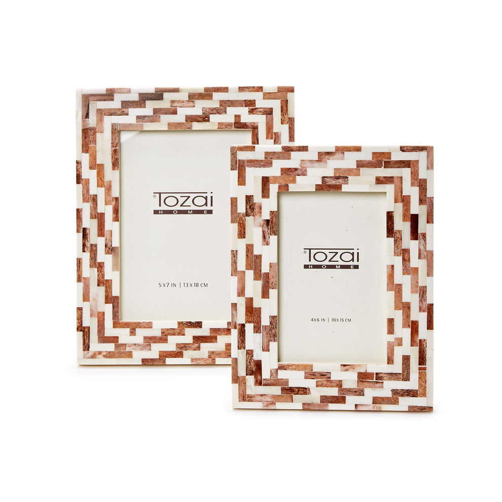 Brick Mosaic Photo Frame Set Of 6 By Tozai Home | Frames | Modishstore - 4