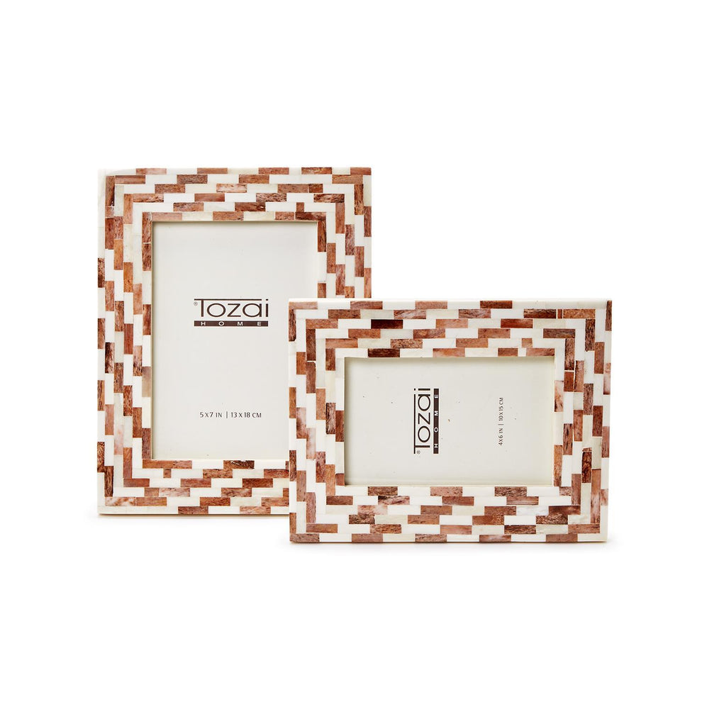 Brick Mosaic Photo Frame Set Of 6 By Tozai Home | Frames | Modishstore - 3