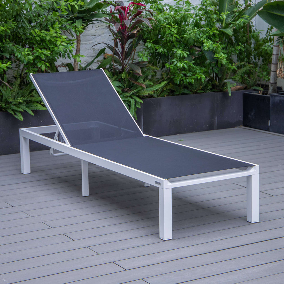 LeisureMod Marlin Modern Aluminum Outdoor Patio Chaise Lounge Chair Set of 2 - MLWCF21-77BL2 | Outdoor Chaise Lounges | Modishstore - 3
