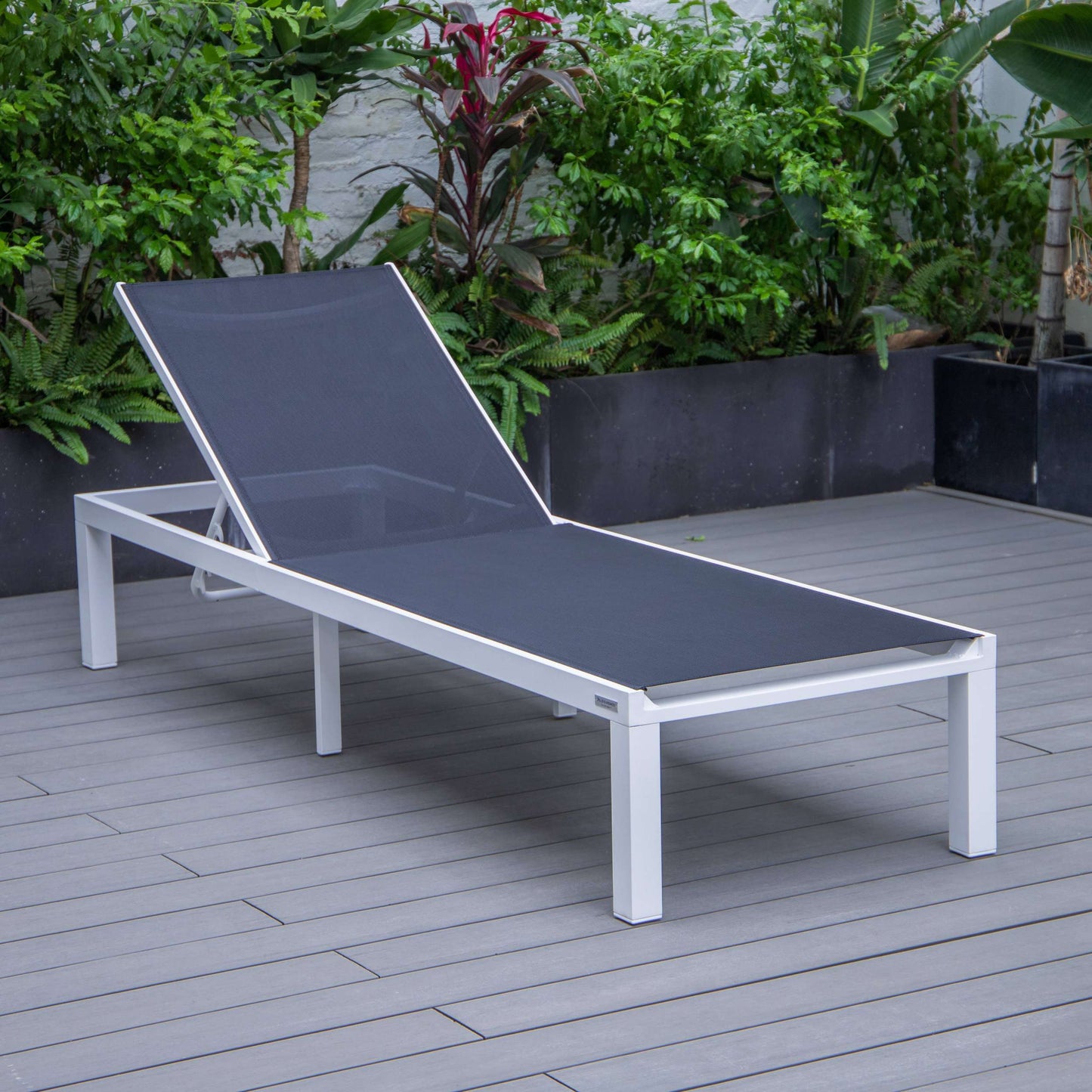 LeisureMod Marlin Modern White Aluminum Outdoor Patio Chaise Lounge Chair - MLWCF21-77BL | Outdoor Chaise Lounges | Modishstore - 4
