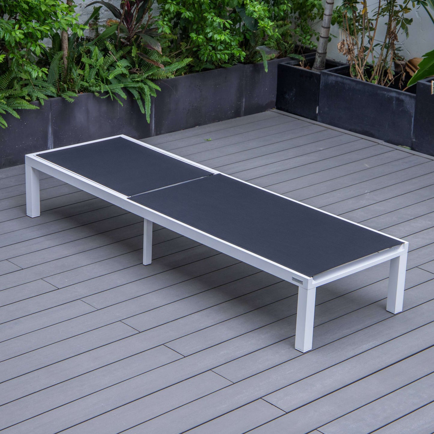 LeisureMod Marlin Modern White Aluminum Outdoor Patio Chaise Lounge Chair - MLWCF21-77BL | Outdoor Chaise Lounges | Modishstore - 5