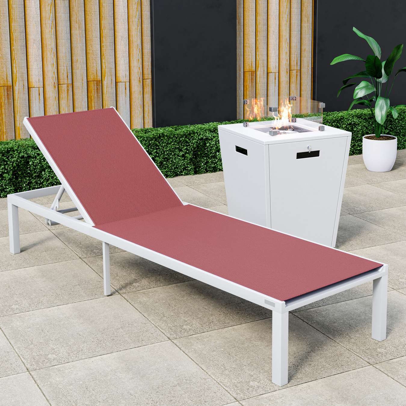 LeisureMod Marlin Modern White Aluminum Outdoor Patio Chaise Lounge Chair - MLWCF21-77BL | Outdoor Chaise Lounges | Modishstore - 24