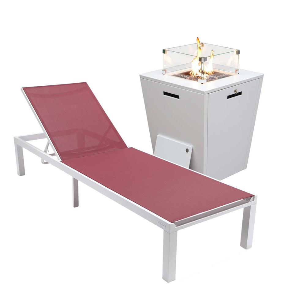 LeisureMod Marlin Modern White Aluminum Outdoor Patio Chaise Lounge Chair - MLWCF21-77BL | Outdoor Chaise Lounges | Modishstore - 25
