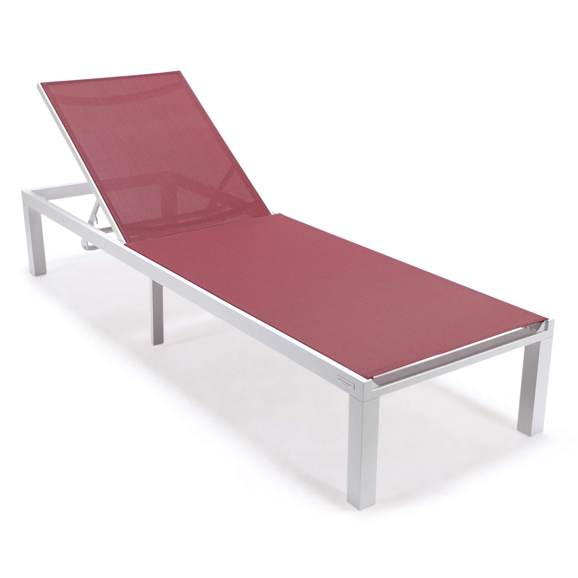 LeisureMod Marlin Modern White Aluminum Outdoor Patio Chaise Lounge Chair - MLWCF21-77BL | Outdoor Chaise Lounges | Modishstore - 27