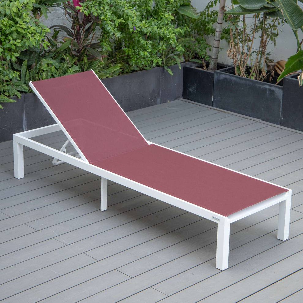 LeisureMod Marlin Modern White Aluminum Outdoor Patio Chaise Lounge Chair - MLWCF21-77BL | Outdoor Chaise Lounges | Modishstore - 31
