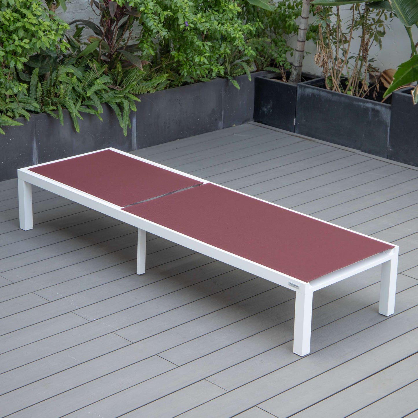 LeisureMod Marlin Modern White Aluminum Outdoor Patio Chaise Lounge Chair - MLWCF21-77BL | Outdoor Chaise Lounges | Modishstore - 32