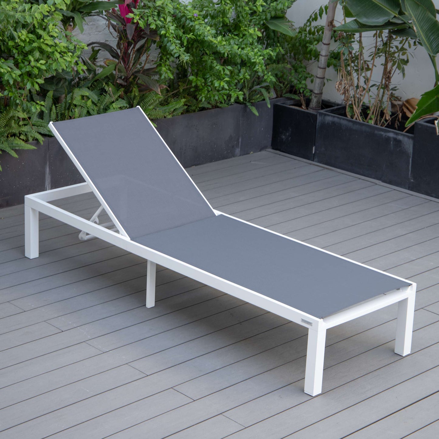 LeisureMod Marlin Modern White Aluminum Outdoor Patio Chaise Lounge Chair - MLWCF21-77BL | Outdoor Chaise Lounges | Modishstore - 56
