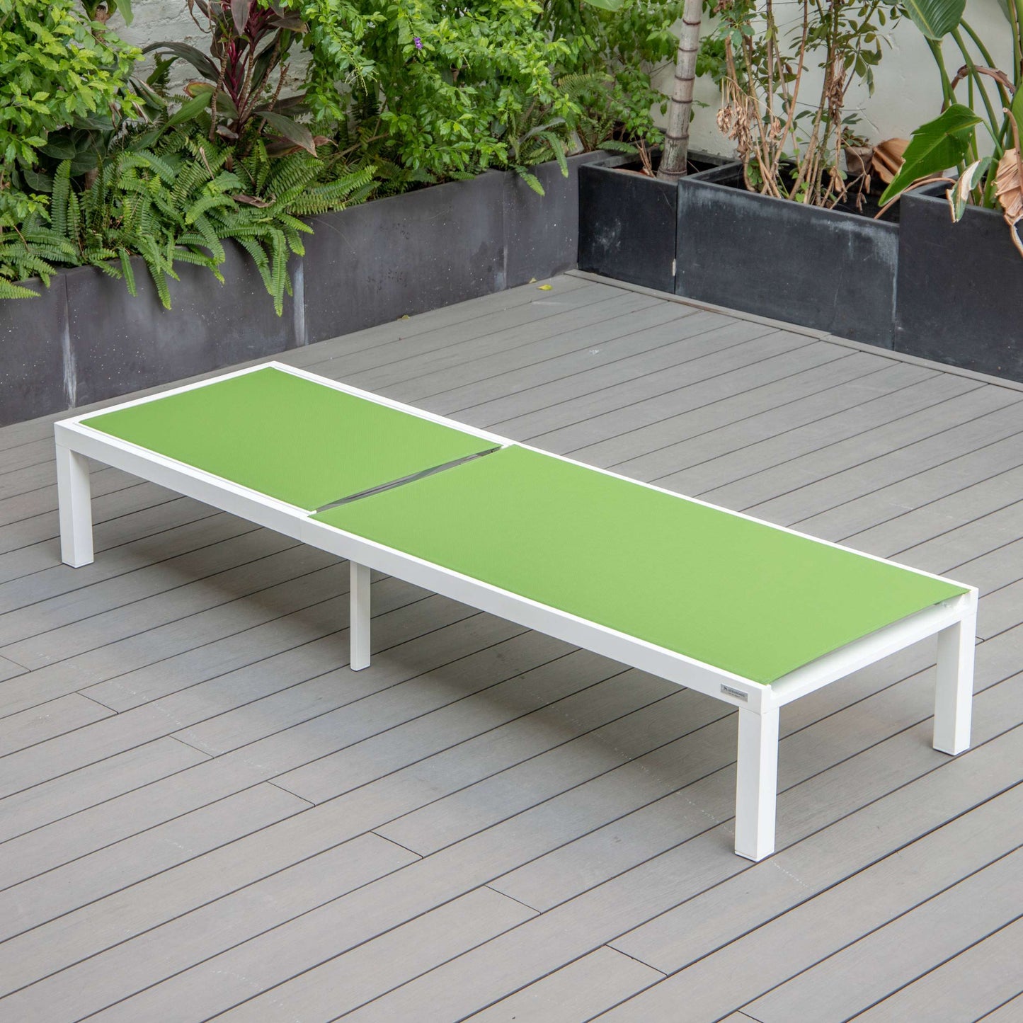 LeisureMod Marlin Modern White Aluminum Outdoor Patio Chaise Lounge Chair - MLWCF21-77BL | Outdoor Chaise Lounges | Modishstore - 75