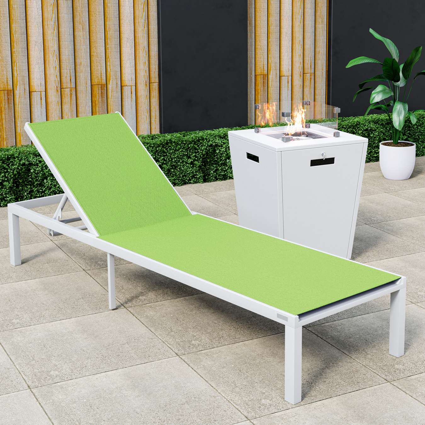 LeisureMod Marlin Modern White Aluminum Outdoor Patio Chaise Lounge Chair - MLWCF21-77BL | Outdoor Chaise Lounges | Modishstore - 70