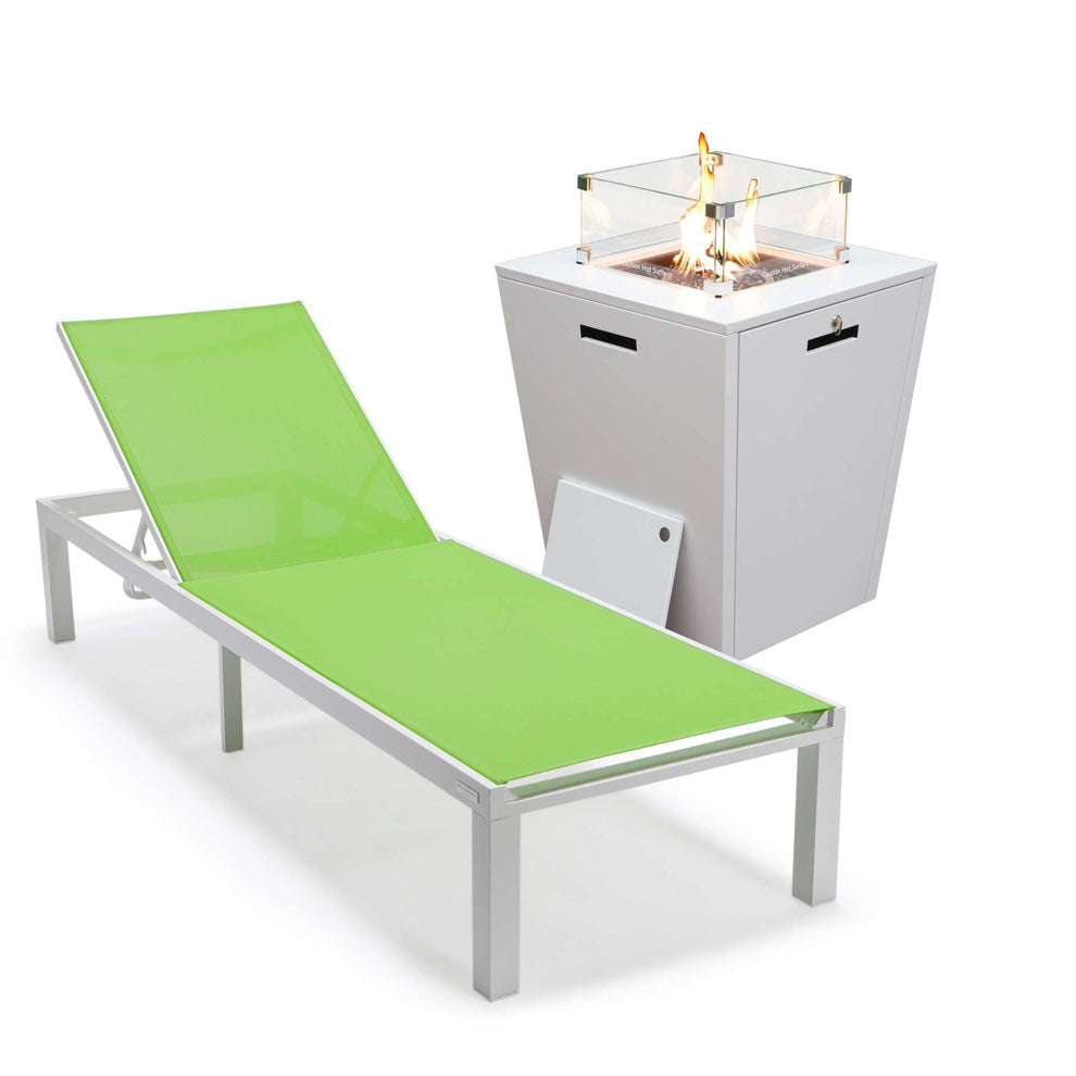 LeisureMod Marlin Modern White Aluminum Outdoor Patio Chaise Lounge Chair - MLWCF21-77BL | Outdoor Chaise Lounges | Modishstore - 71